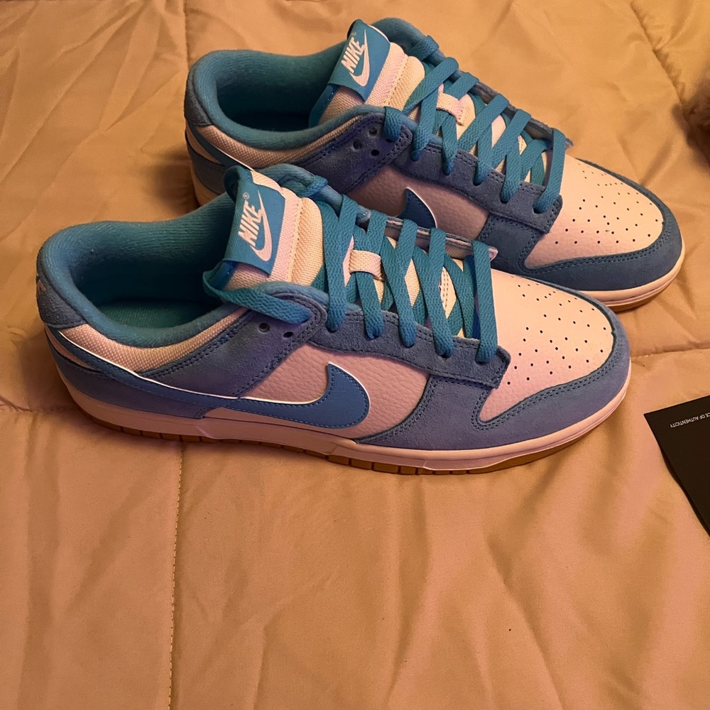 Nike Blue and White Dunks